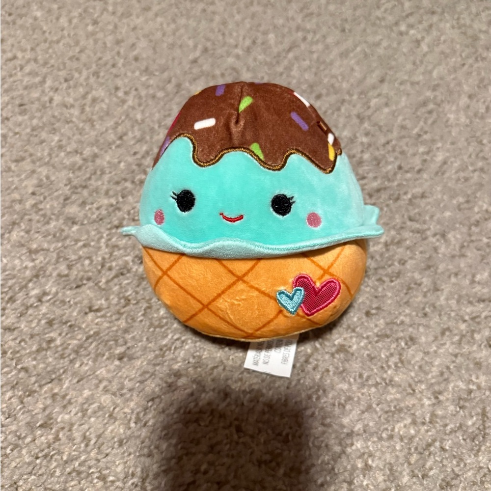Squishmallows Ice Cream Cone Plush - Brown and Blue